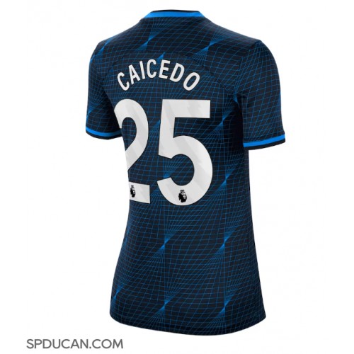 Zenski Nogometni Dres Chelsea Moises Caicedo #25 Gostujuci 2023-24 Kratak Rukav